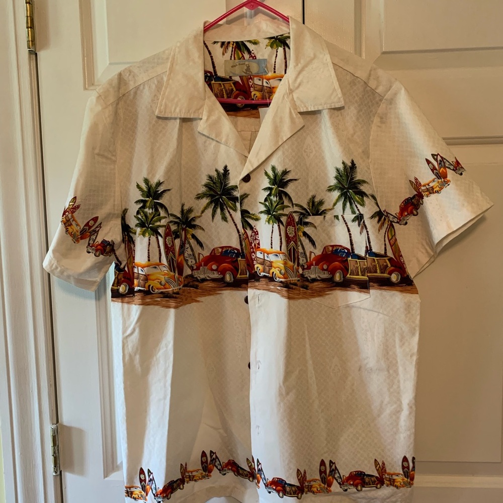 Tropical Car Print Men's Casual Shirt